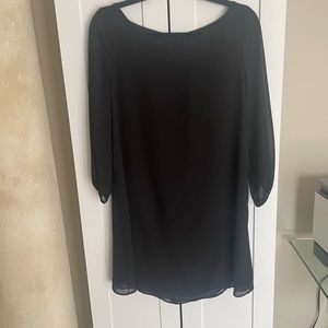 New With Tags Olian Maternity Black Dress Sheer Sleeves Chiffon Size Small